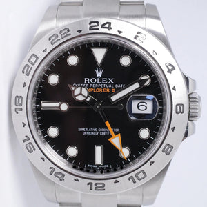 ROLEX 2017 42mm EXPLORER II BLACK DIAL 216570 BOX & PAPERS