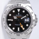 ROLEX 2017 42mm EXPLORER II BLACK DIAL 216570 BOX & PAPERS