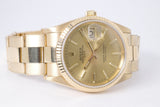 ROLEX YELLOW GOLD OYSTER PERPETUAL DATE 15238 BOX & PAPERS $13,500
