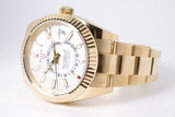 ROLEX 2022 YELLOW GOLD SKY-DWELLER WHITE DIAL 326938 BOX & PAPERS