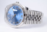 ROLEX 2022 DATEJUST 41 BLUE ROMAN DIAL FLUTED BEZEL JUBILEE BRACELET 126334 BOX & PAPERS $12,500