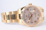 ROLEX ROSE GOLD DAY DATE 36 SUNDUST PINK ROMAN DIAL OYSTER BRACELET 118235 UNPOLISHED BOX & PAPERS