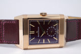 JAEGER LECOULTRE 2021 REVERSO TRIBUTE DUOFACE FAGLIANO BURGUNDY & SILVER DIAL Q398256J BOX & PAPERS