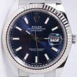 ROLEX DATEJUST 41 BLUE DIAL OYSTER BRACELET 126334 BOX & PAPERS $11,500