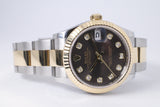 ROLEX TWO TONE DATEJUST 31 DARK GREY DIAMOND DIAL, OYSTER BRACELET 278273 BOX & PAPERS $13,800