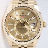 ROLEX NEW 2024 YELLOW GOLD SKY-DWELLER CHAMPAGNE DIAL JUBILEE BRACELET 336938 BOX & PAPERS