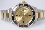 ROLEX SUBMARINER TWO TONE CHAMAPGNE SERTI DIAMOND & SAPPHIRE DIAL 16613 BOX & PAPERS