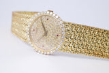 PIAGET VINTAGE YELLOW GOLD DANCER, DIAMOND RUBY DIAL, MANUAL WIND WATCH MINT UNPOLISHED BOX & PAPERS $14,975