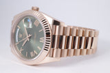 ROLEX 2024 EVEROSE DAY-DATE 40 OLIVE GREEN DIAL 228235 BOX & PAPERS $50,975