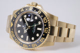 ROLEX YELLOW GOLD GMT MASTER II BLACK DIAL 116718 BOX & PAPERS