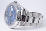 ROLEX 2015 41mm DATEJUST II BLUE ROMAN DIAL 116300 BOX & PAPERS $8,300