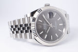 ROLEX DATEJUST 41 WHITE GOLD FLUTED BEZEL SLATE GREY DIAL JUBILEE BRACELET 126334 BOX & PAPERS