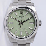 ROLEX 2025 NEW 34mm OYSTER PERPETUAL PISTACHIO DIAL 124200 BOX AND PAPERS $8,500