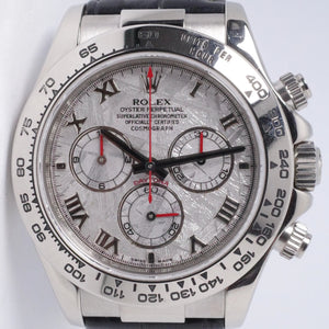 ROLEX WHITE GOLD DAYTONA METEORITE ROMAN NUMERAL DIAL 116519 WATCH & BOX