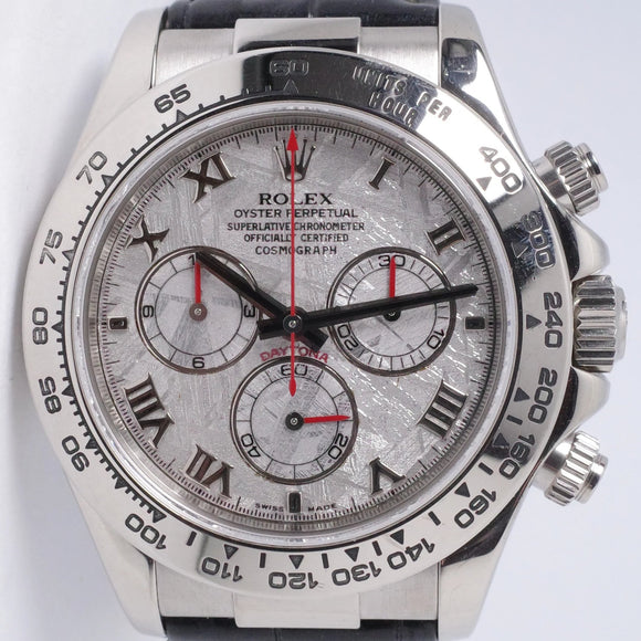 ROLEX WHITE GOLD DAYTONA METEORITE ROMAN NUMERAL DIAL 116519 WATCH & BOX