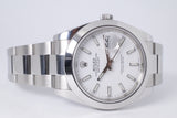 ROLEX 2020 DATEJUST 41 STAINLESS STEEL SMOOTH BEZEL WHITE DIAL 126300 OYSTER BRACELET BOX & PAPERS