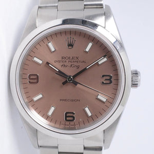 ROLEX 34mm AIR KING PINK COPPER DIAL REF 14000 UNPOLISHED MINT BOX & PAPERS $5,500