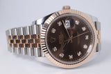 ROLEX 2023 DATEJUST 41 TWO TONE ROSE GOLD CHOCOLATE DIAMOND DIAL JUBILEE BRACELET 126331 BOX & PAPERS