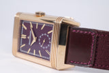 JAEGER LECOULTRE 2021 REVERSO TRIBUTE DUOFACE FAGLIANO BURGUNDY & SILVER DIAL Q398256J BOX & PAPERS