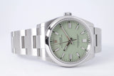 ROLEX 2025 NEW 36mm OYSTER PERPETUAL PISTACHIO DIAL 126000 BOX AND PAPERS