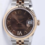 ROLEX 2021 31mm TWO TONE ROSE DATEJUST MOTHER OF CHOCOLATE DIAMOND VI DIAL JUBILEE BRACELET 278271 BOX & PAPERS $14,500