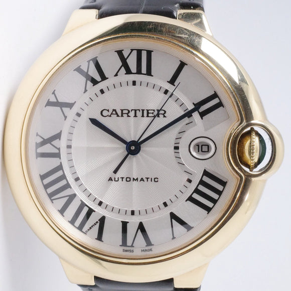 CARTIER 42mm YELLOW GOLD BALLON BLEU AUTOMATIC W6900551 WATCH RECEIPTS $7,800