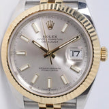 ROLEX 2022 DATEJUST 41 TWO TONE JUBILEE SILVER DIAL 126333 BOX & PAPERS