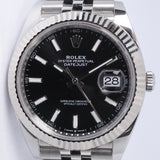 ROLEX 2025 DATEJUST 41 BLACK DIAL JUBILEE BRACELET 126334 BOX & PAPERS $13,900