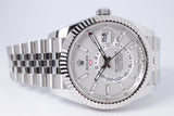 ROLEX NEW 2025 SKY-DWELLER STAINLESS STEEL WHITE DIAL JUBILEE BRACELET 336934 BOX & PAPERS $21,500