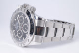 ROLEX DAYTONA STAINLESS STEEL BLACK DIAL 116520 WATCH & BOX $18,500