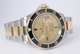 ROLEX SUBMARINER TWO TONE CHAMAPGNE SERTI DIAMOND & SAPPHIRE DIAL 16613 BOX & PAPERS