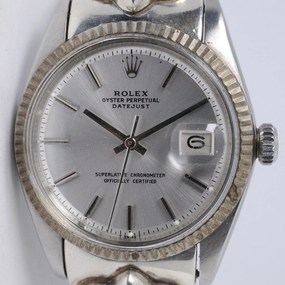 ROLEX VINTAGE DATEJUST CHROME HEARTS BRACELET 1601 WATCH ONLY