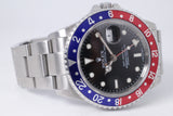 ROLEX GMT MASTER II PEPSI RARE ERROR "STICK" DIAL 16710 WITH SERVICE CARD