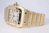 CARTIER 1989 YELLOW GOLD SANTOS GALBEE QUARTZ W20009C5 UNPOLISHED BOX & PAPERS