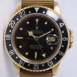 ROLEX VINTAGE YELLOW GOLD GMT MASTER NIPPLE DIAL 16758 WATCH ONLY
