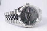 ROLEX 2022 DATEJUST 36 SLATE GREEN ROMAN "WIMBLEDON" DIAL 126234 MINT BOX & PAPERS $11,850