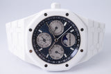 AUDEMARS PIGUET 41mm ROYAL OAK WHITE CERAMIC PERPETUAL CALENDAR 26579CB BOX & PAPERS $299,975
