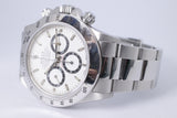 ROLEX DAYTONA ZENITH WHITE DIAL UNPOLISHED COMPLETE SET 16520 BOX & PAPERS