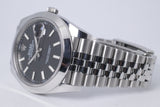 ROLEX 2023 DATEJUST 41 STAINLESS STEEL SMOOTH BEZEL BLACK DIAL 126300 JUBILEE BRACELET BOX & PAPERS $10,100