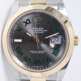 ROLEX NEW 2025 DATEJUST 41 TWO TONE SMOOTH BEZEL WIMBLEDON DIAL 126303 BOX & PAPERS $13,975