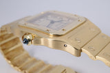 CARTIER 1989 YELLOW GOLD SANTOS GALBEE QUARTZ W20009C5 UNPOLISHED BOX & PAPERS