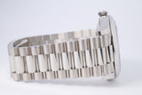 ROLEX NEW 2022 WHITE GOLD DAY-DATE 40 GREEN OLIVE ROMAN NUMERAL DIAL 228239 BOX & PAPERS