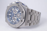 AUDEMARS PIGUET 42mm TITANIUM ROYAL OAK OFFSHORE BLUE ON BRACELET 26480TI BOX & PAPERS