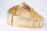 ROLEX YELLOW GOLD SUBMARINER CHAMPAGNE DIAMOND & SAPPHIRE SERTI DIAL REHAUT ENGRAVING 16618 WATCH