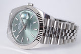 ROLEX 2025 DATEJUST 41 MINT GREEN DIAL, FLUTED BEZEL JUBILEE BRACELET 126334 BOX PAPERS $15,800