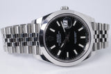 ROLEX 2023 DATEJUST 41 STAINLESS STEEL SMOOTH BEZEL BLACK DIAL 126300 JUBILEE BRACELET BOX & PAPERS $10,100