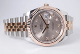 ROLEX 2023 DATEJUST 41 TWO TONE ROSE GOLD SUNDUST DIAMOND DIAL JUBILEE BRACELET 126331 BOX & PAPERS
