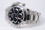 ROLEX 2005 WHITE GOLD DAYTONA BLACK DIAMOND DIAL ON BRACELET 116509 WATCH ONLY