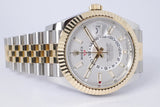 ROLEX 2026 TWO TONE SKY-DWELLER WHITE DIAL JUBILEE BRACELET 336933 BOX & PAPERS $22,500