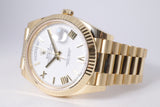 ROLEX NEW 2023 YELLOW GOLD DAY-DATE 40 WHITE ROMAN DIAL 228238 BOX & PAPERS